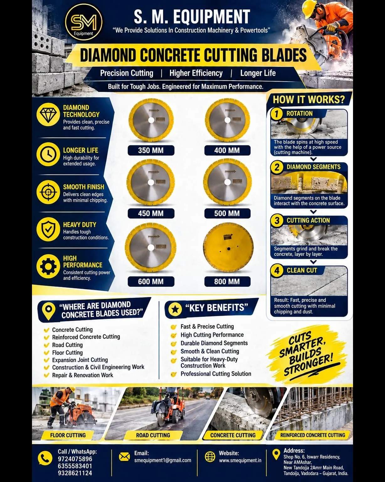 Diamond Concrete Cutting Blades | Concrete Cutting Blade Supplier in Vadodara, Gujarat