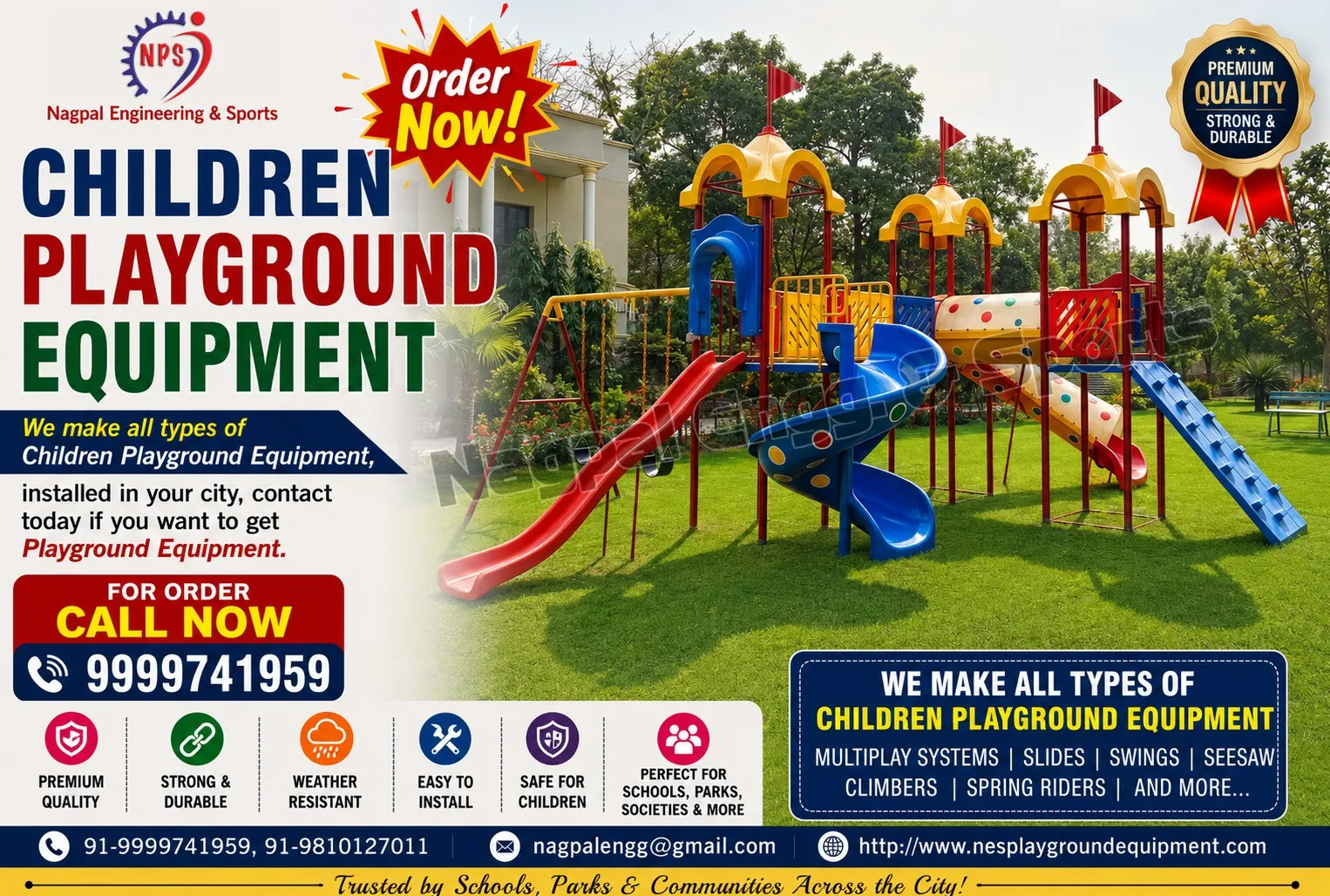 Strong, Safe and Reliable Playground Equipment Manufacturer in India