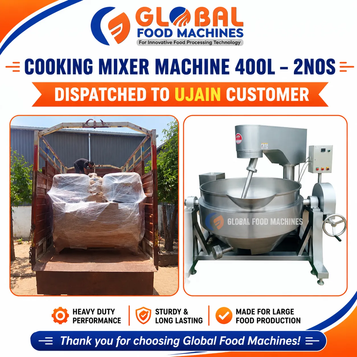 Dispatch Update – Cooking Mixer Machine 400L
