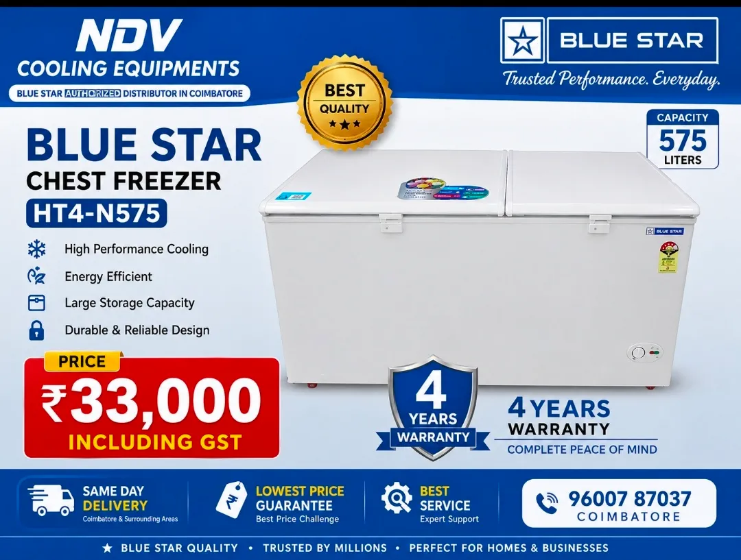 Ndv Cooling Equipments | Blue Star Authorised Commercial Deep Freezer Distributor In Coimbatore