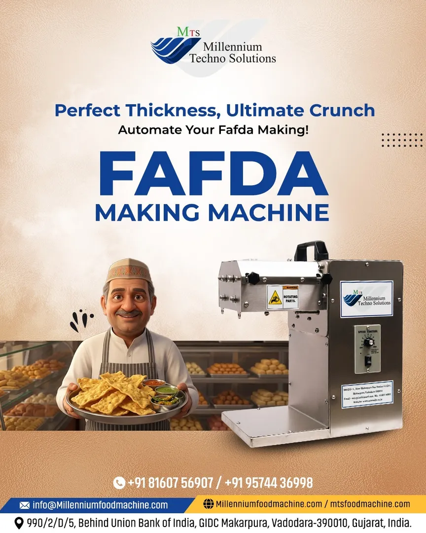 Say goodbye to manual labor and inconsistent sizing. Millennium Techno Solutions' Fafda Making Machi...