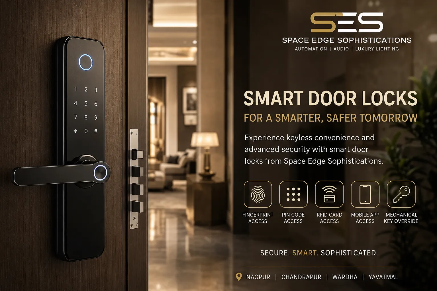 Smart Door Locks in Nagpur, Chandrapur, Wardha & Yavatmal | Space Edge Sophistications