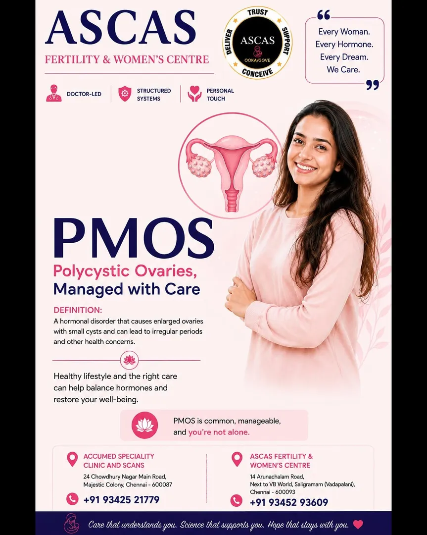 COMPREHENSIVE PMOS MANAGEMENT AT ASCAS FERTILITY & WOMEN’S CENTRE,VADAPALNI, CHENNAI