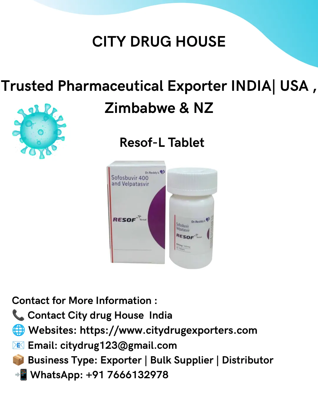 Resof-L Exporter to USA, Zimbabwe & NZ | City Drug House INDIA