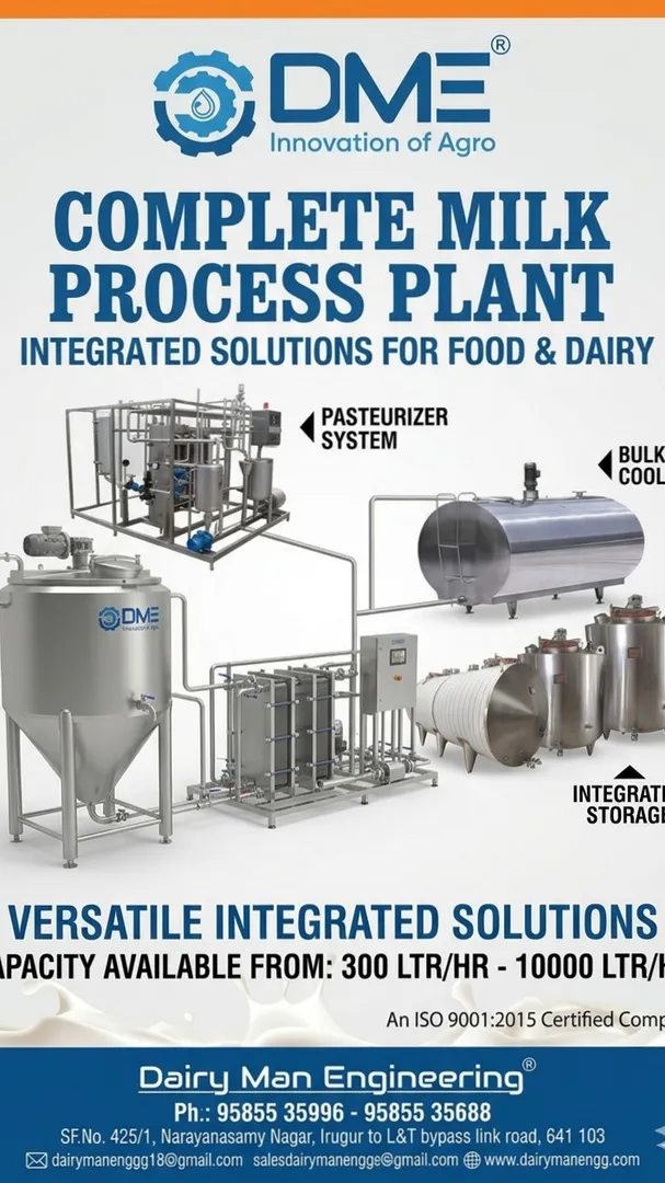 Dairy equipment manufacture in Coimbatore