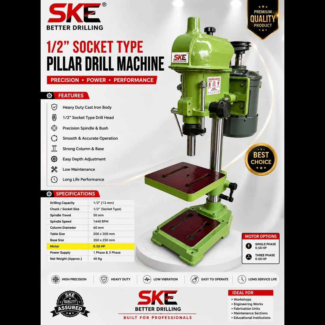 13 MM SOCKET TYPE PILLAR DRILL MACHINE