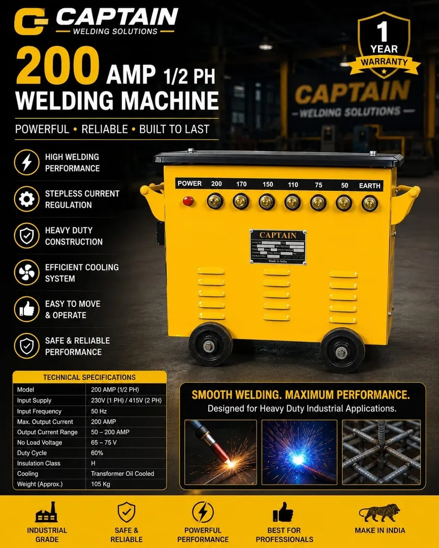200 AMP 1/2 PHASE STUD TYPE WELDING MACHINE