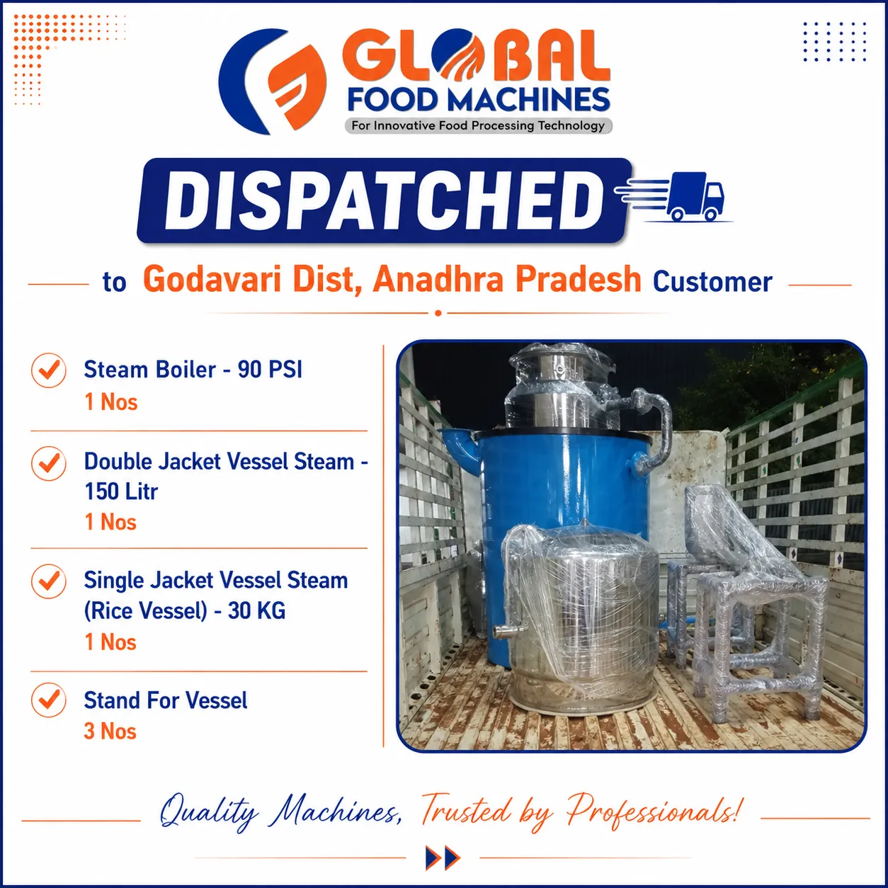 🚚 Dispatch Update – Godavari District, Andhra Pradesh
