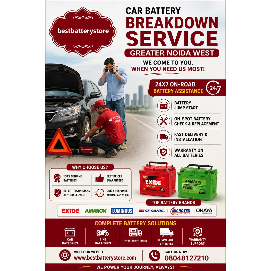 Car Battery Breakdown Service Greater Noida West | Best Battery Store