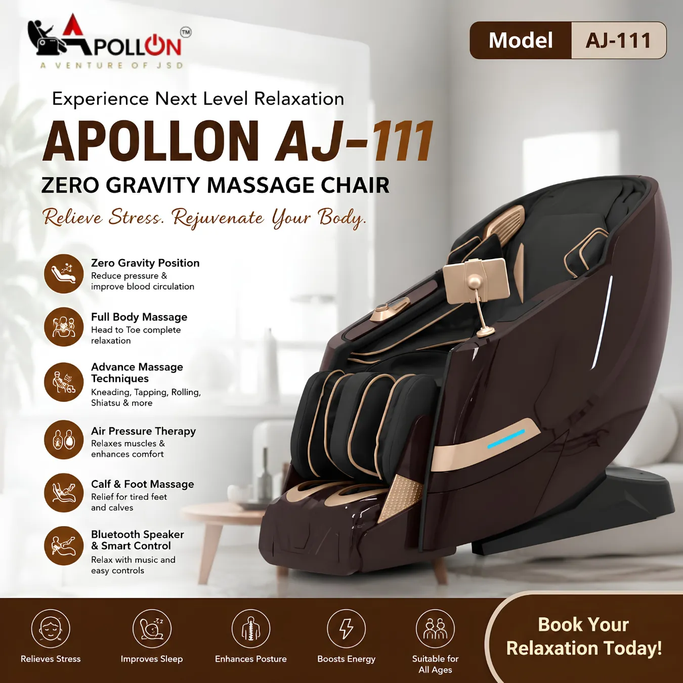 Apollon AJ-111 – The Best Massage Chair at an Affordable Price, Packed with Amazing Features!