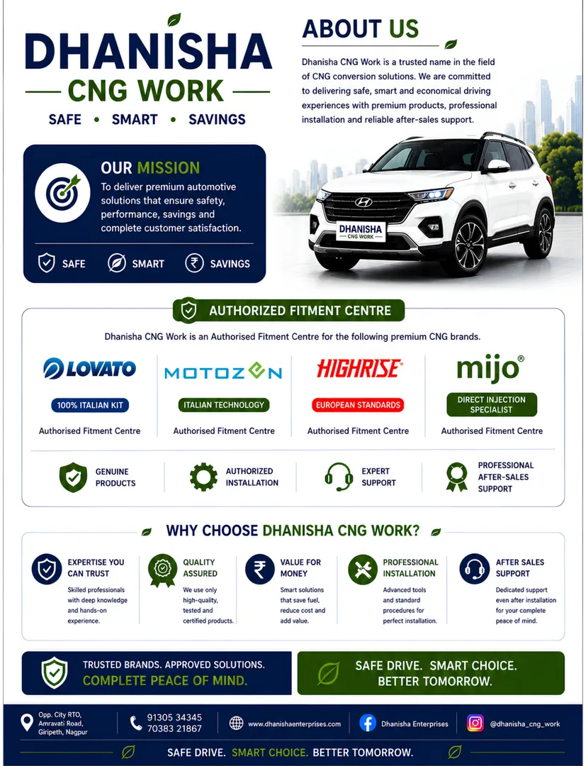 π Dhanisha CNG Work | Trusted CNG Kit Installation Centre in Nagpur