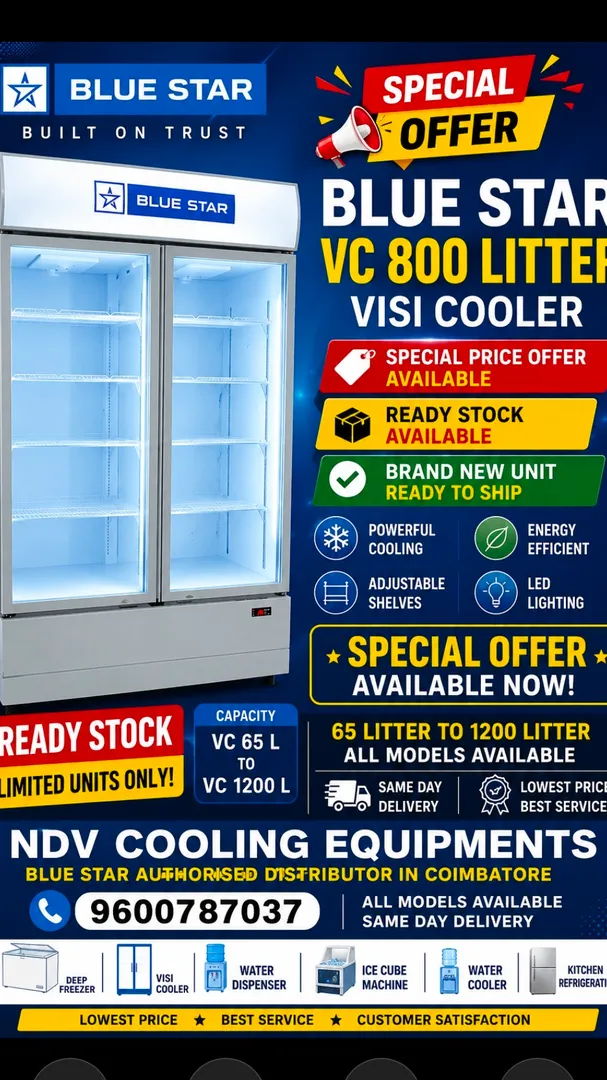 Ndv Cooling Equipments | Blue Star Authorised Commercial Visi Cooler Dealers In Coimbatore