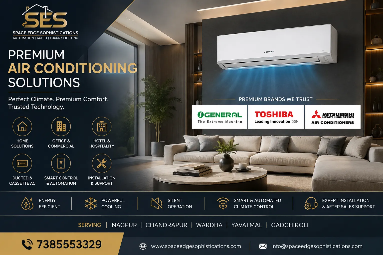 Premium Air Conditioning Solutions in Nagpur, Chandrapur, Wardha, Yavatmal & Gadchiroli | SES |