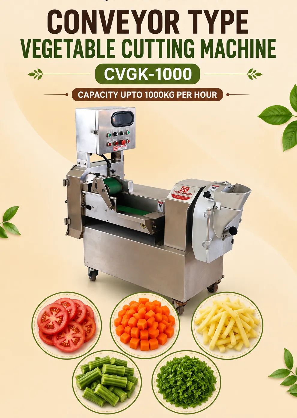 Multi Purpose Conveyor Belt Vegetable Cutting Machine in Coimbatore