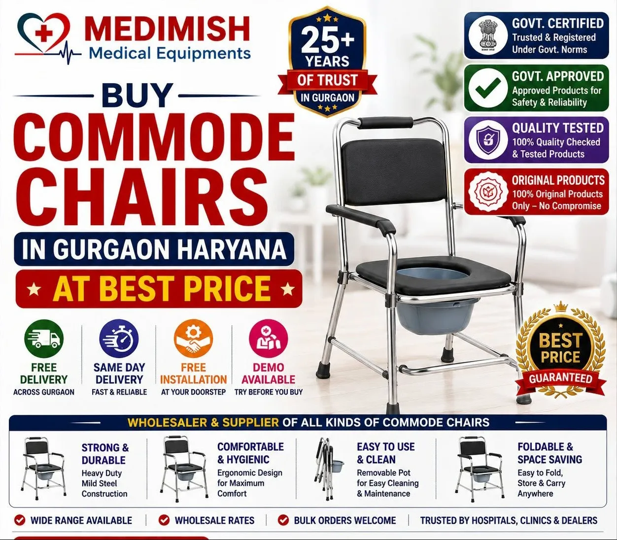 Commode Chairs for Sale in Gurgaon | Medimish