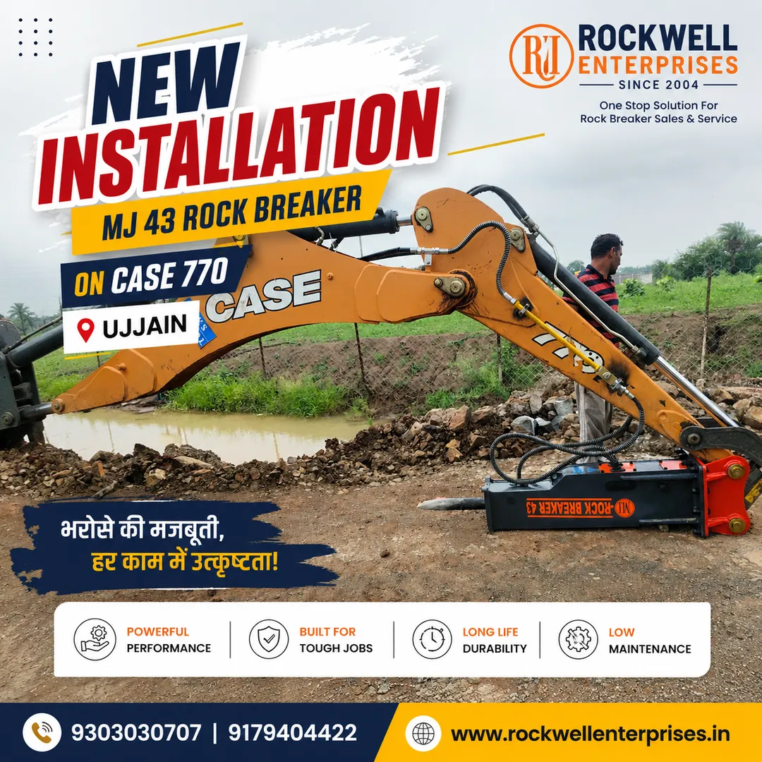 New Installation – MJ 43 Rock Breaker on CASE 770 Backhoe Loader in Ujjain