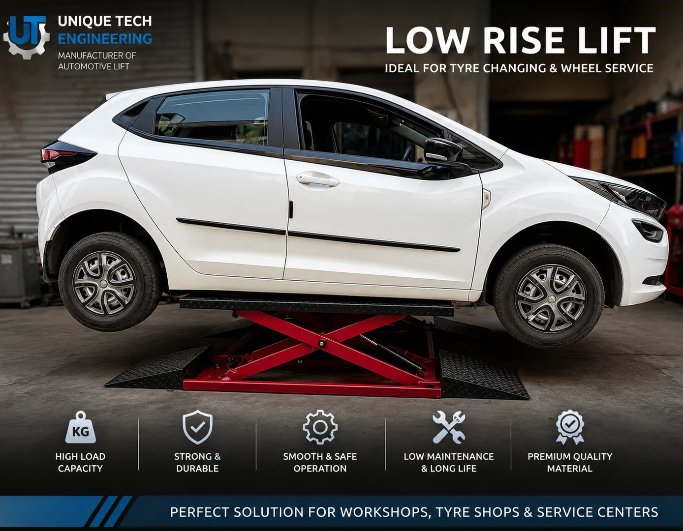 Car balancing low rise lift in navsari