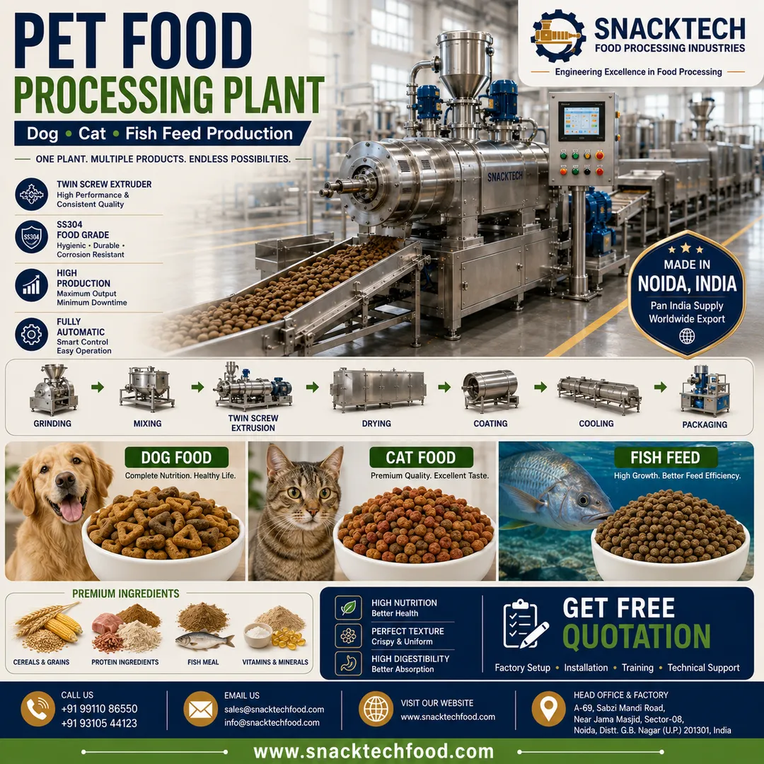 Best Pet Food Extruder Manufacturer in India | Automatic Pet Food Processing Plant | Noida