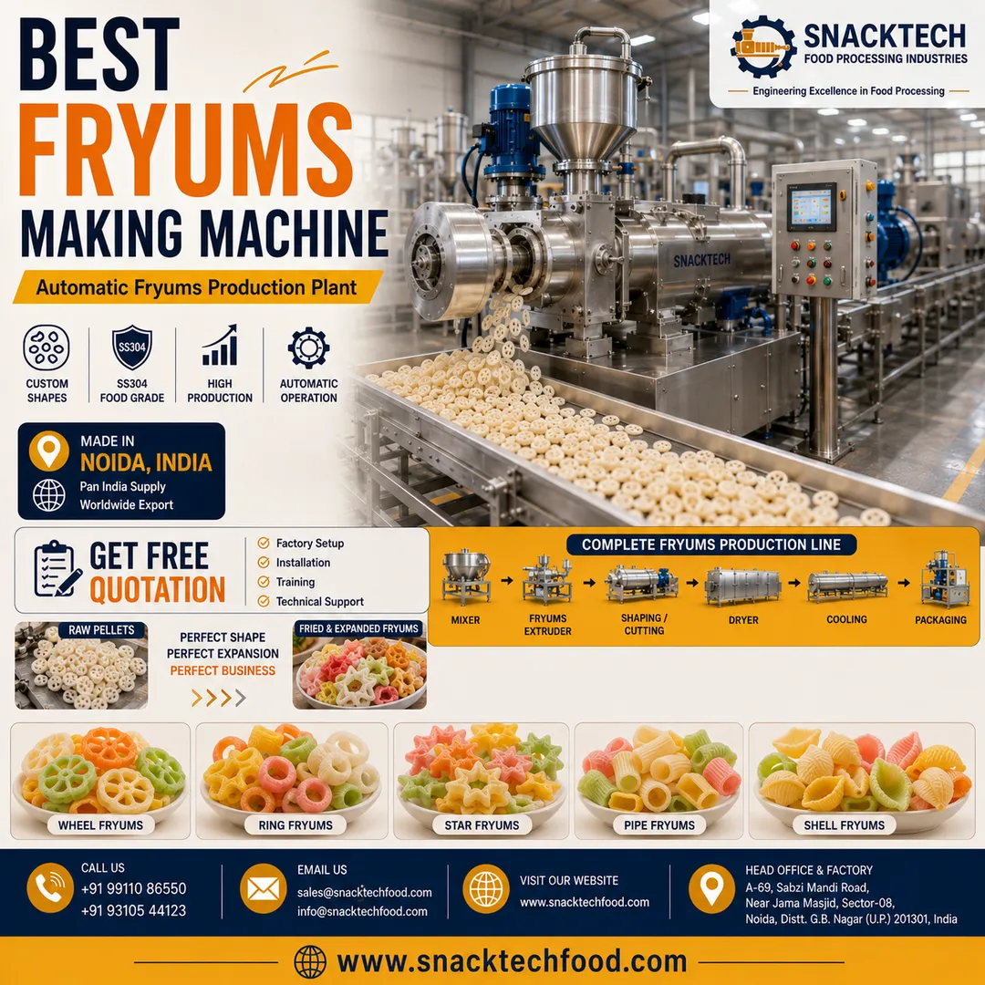 Best Fryums Making Machine Manufacturer in India | Automatic Fryums Processing Plant | Noida