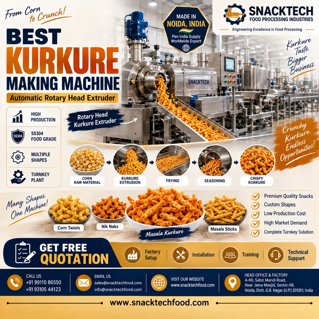 Best Kurkure Making Machine Manufacturer in India | Automatic Kurkure Production Line | Noida
