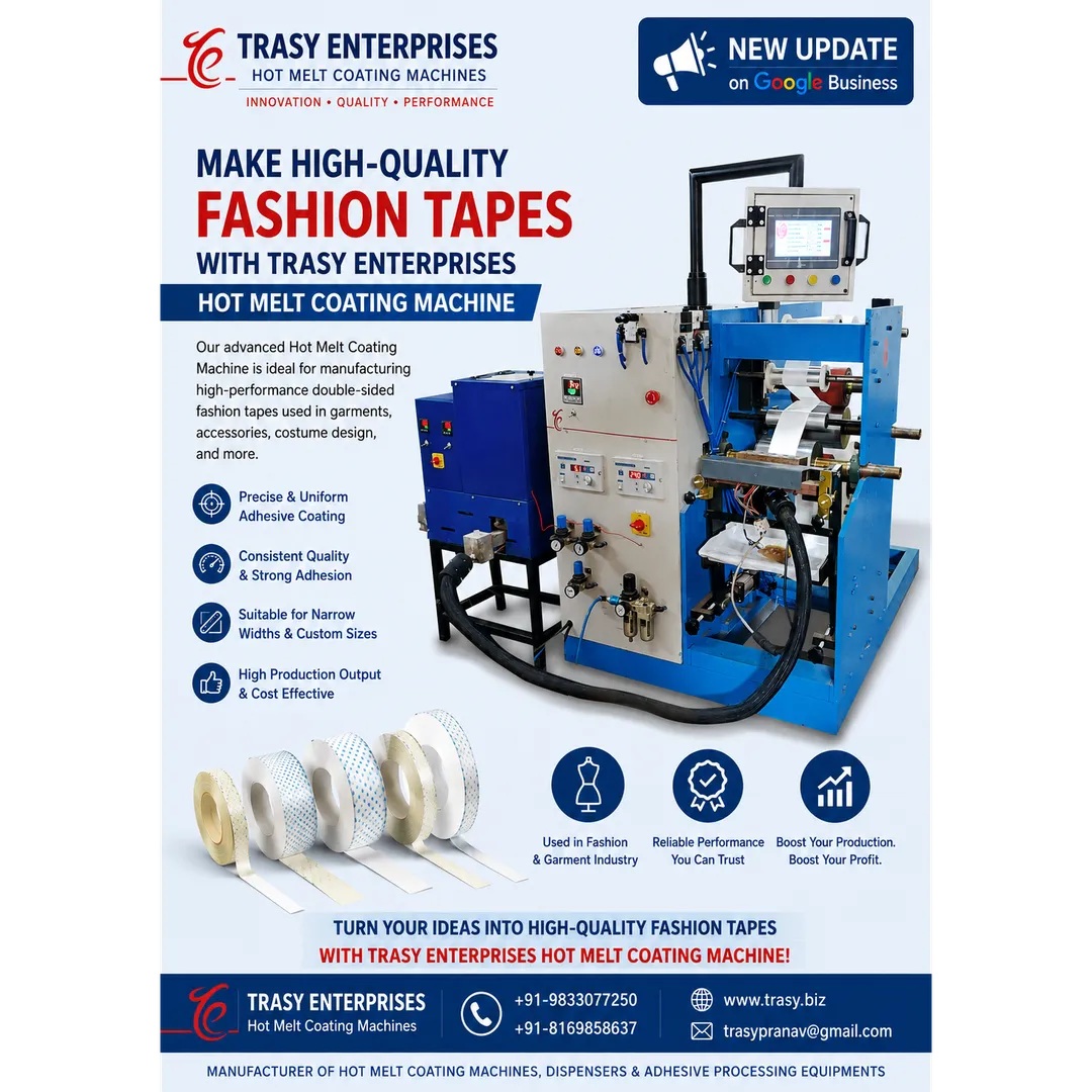 Fashion Tape Manufacturing Using Trasy Enterprises Hot Melt Coating Machine