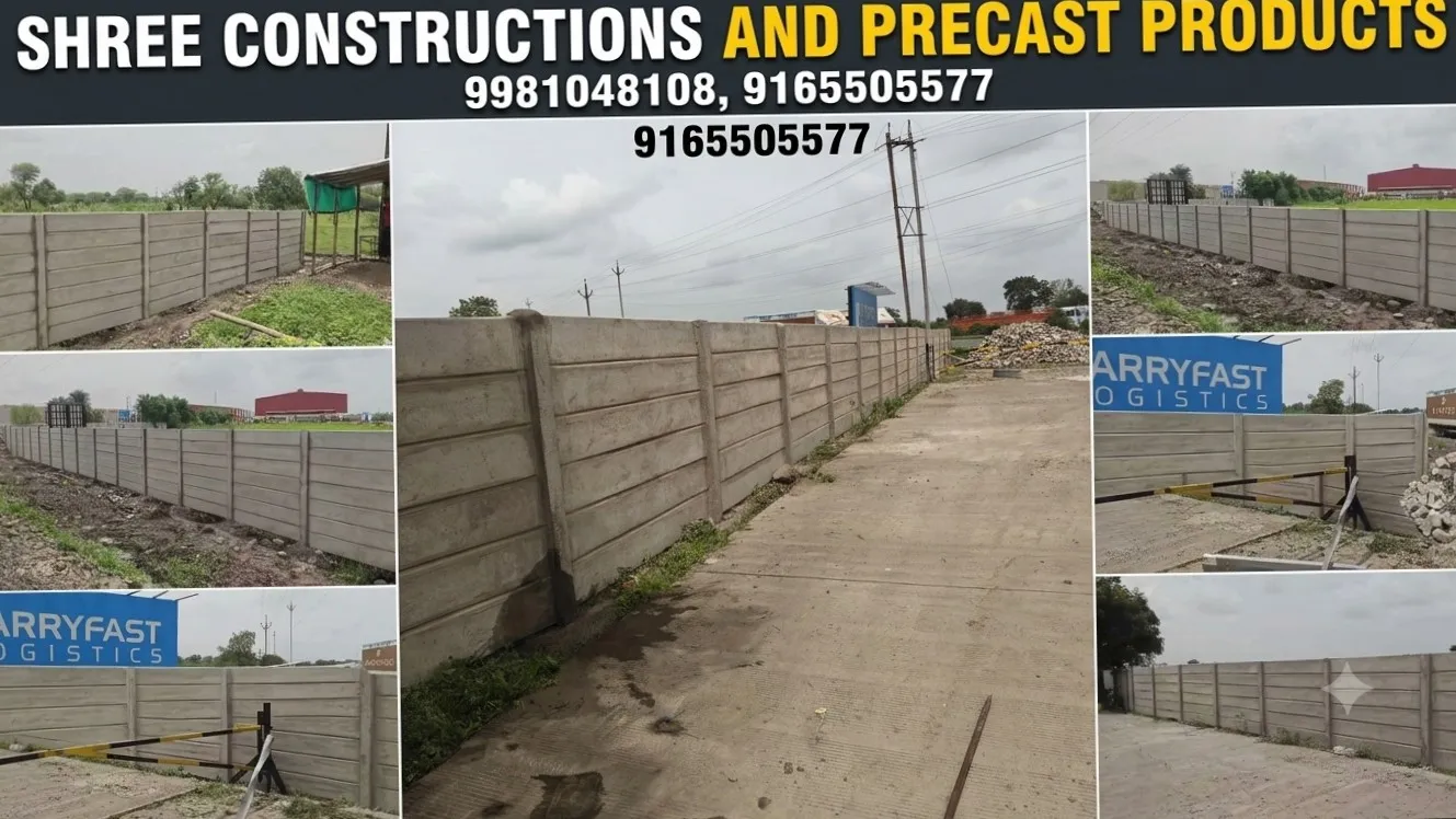 High-Strength Precast Boundary Wall Successfully Installed in Dewas! ๐๏ธ Project Completed by Shree