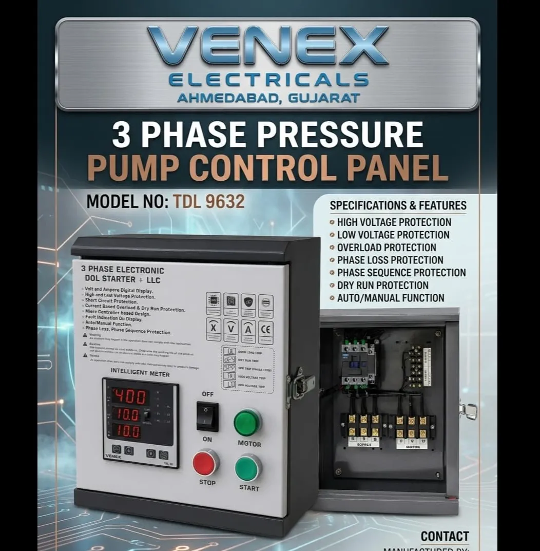 FULLY AUTOMATIC THREE PHASE PRESSURE PUMP CONTROL PANEL