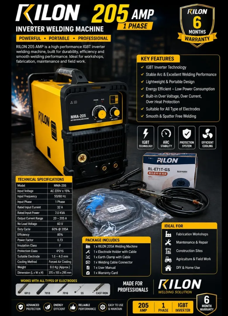 RILON 205 SYN GASLESS MIG WELDING MACHINE