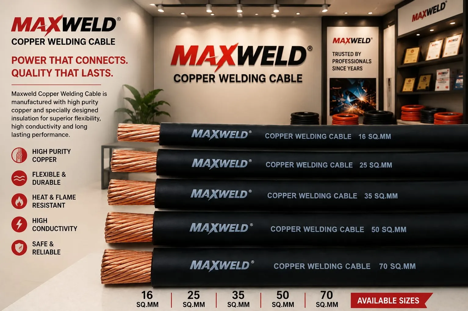 MAXWELD COPPER HOFR WELDING CABLE