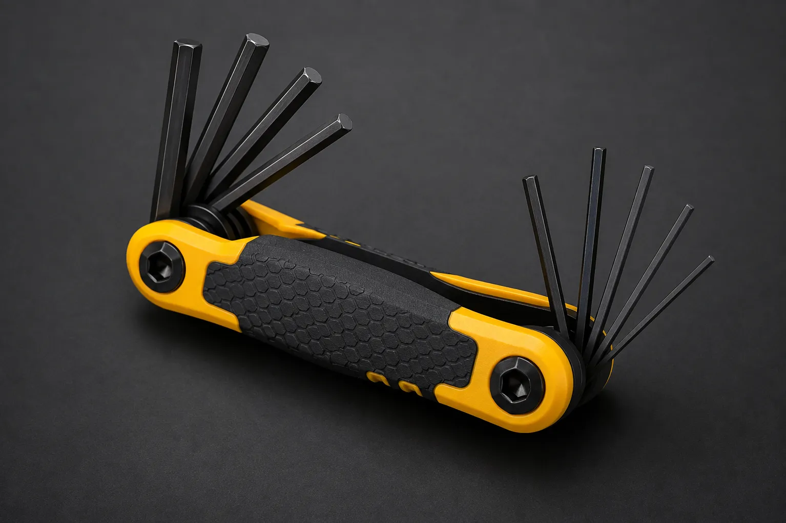 Compact Tool Access Improves with the Bondhus GorillaGrip Fold-Up Hex Key Set