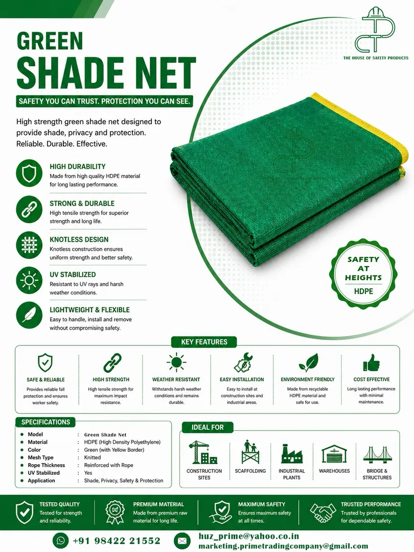 Green Shade Net for Agriculture & Industrial Applications