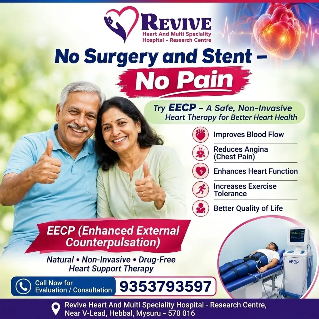 Struggling with Angina? Explore EECP Therapy @ Revive Hospital ,Hebbal