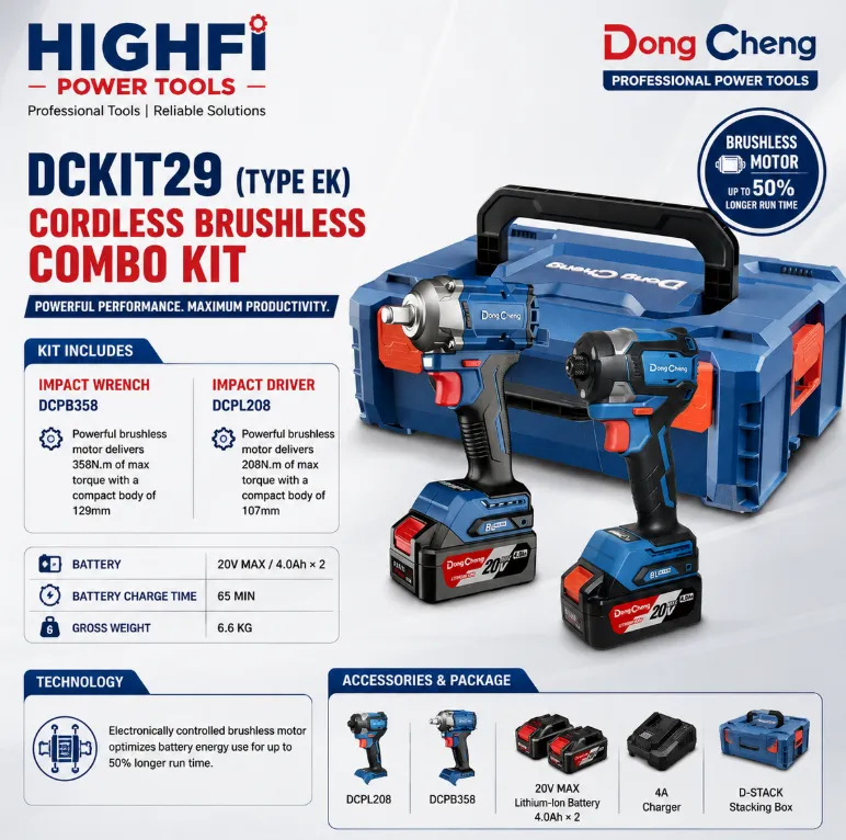 DongCheng Cordless Brushless Combo Kit Dealer In Delhi