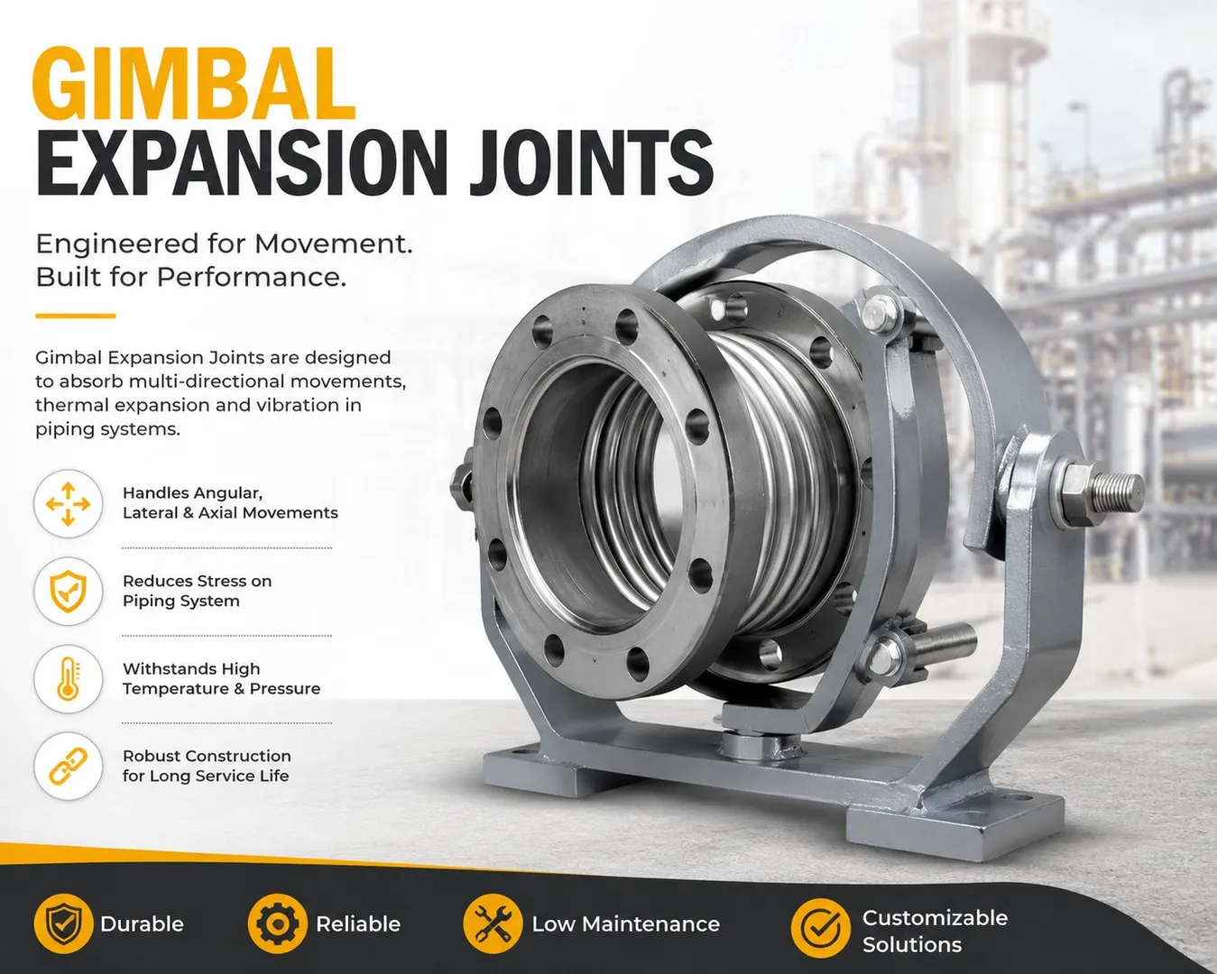 Gimbal Expansion Joints in Vadodara for Complex Piping Layouts