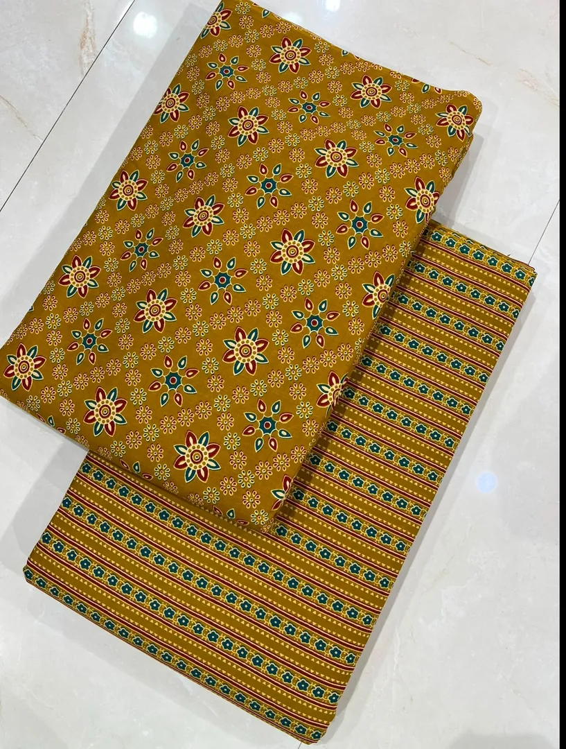 Mustard Floral & Striped Print @location