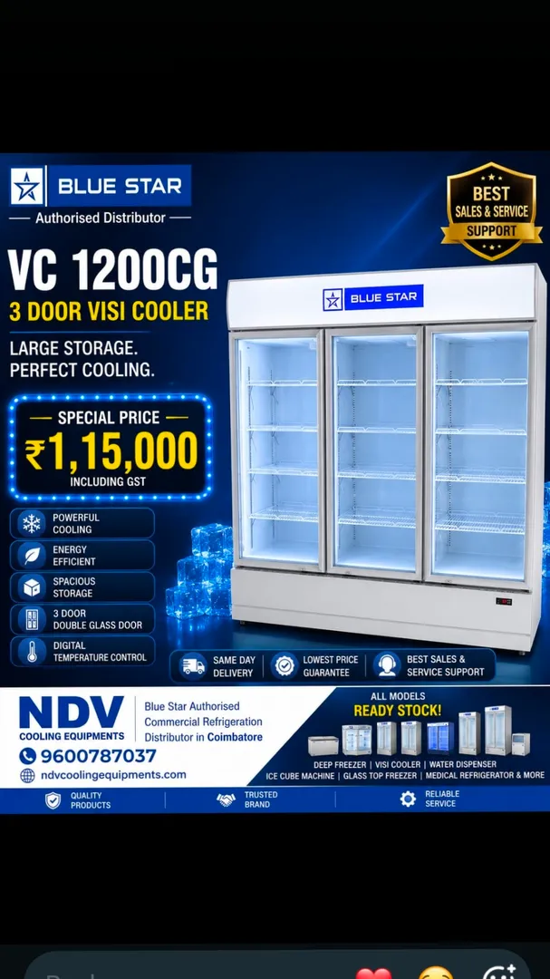 Ndv Cooling Equipments | Blue Star Authorised Commercial Visi Cooler Distributor In Coimbatore