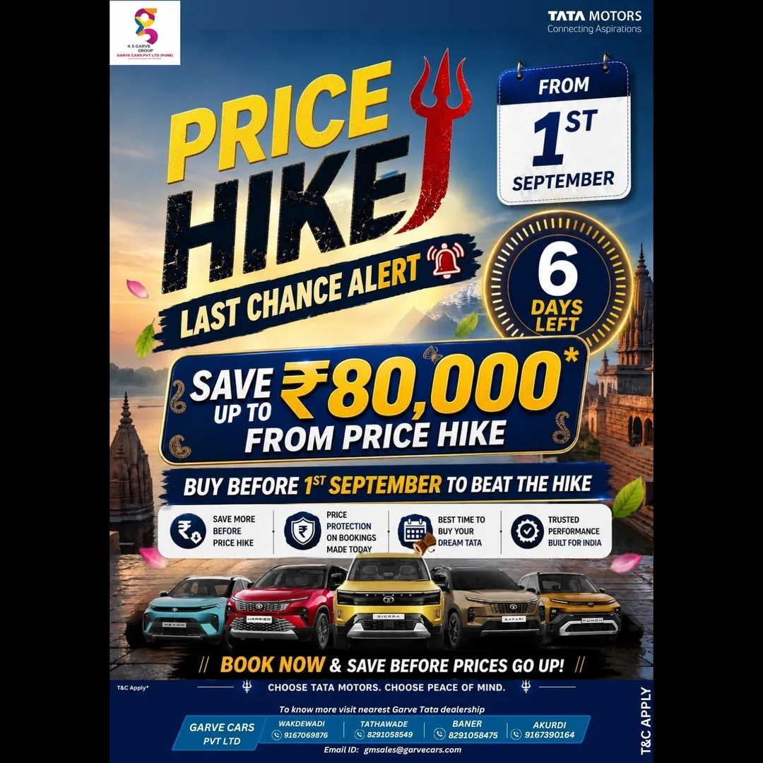 🚨 PRICE HIKE ALERT! LAST 6 DAYS LEFT! 🚨
Don't wait until prices go up! Buy your dream Tata car be...