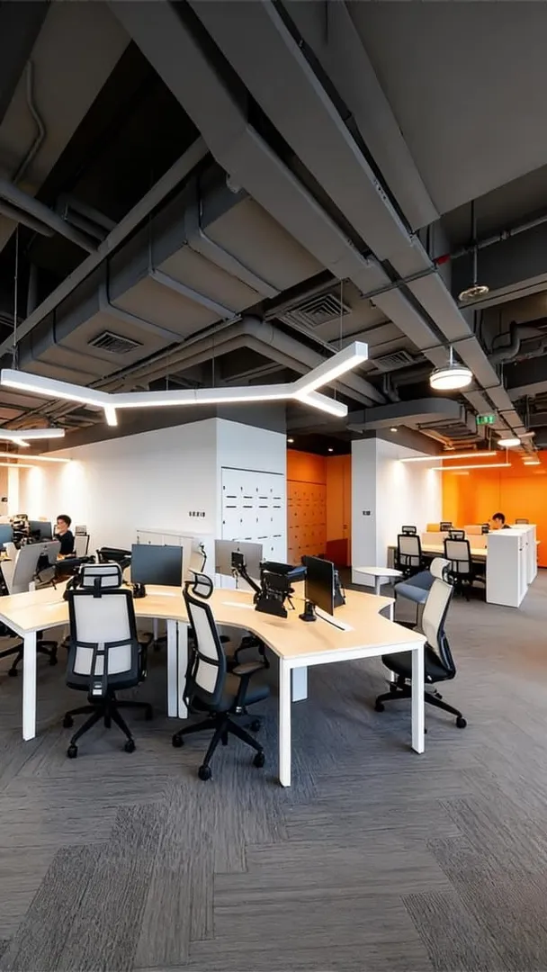 Bold Orange Accent Wall Office Interior Designers Chennai