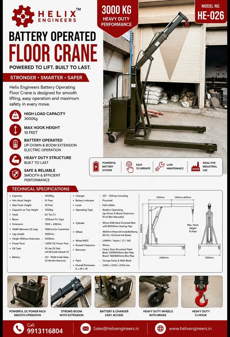 Electric Floor Crane 03 Ton