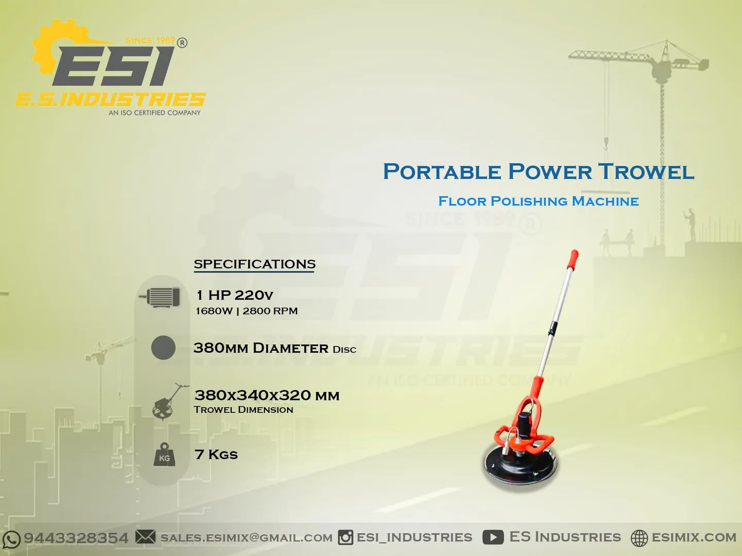 PORTABLE POWER TROWEL IN CHENNAI