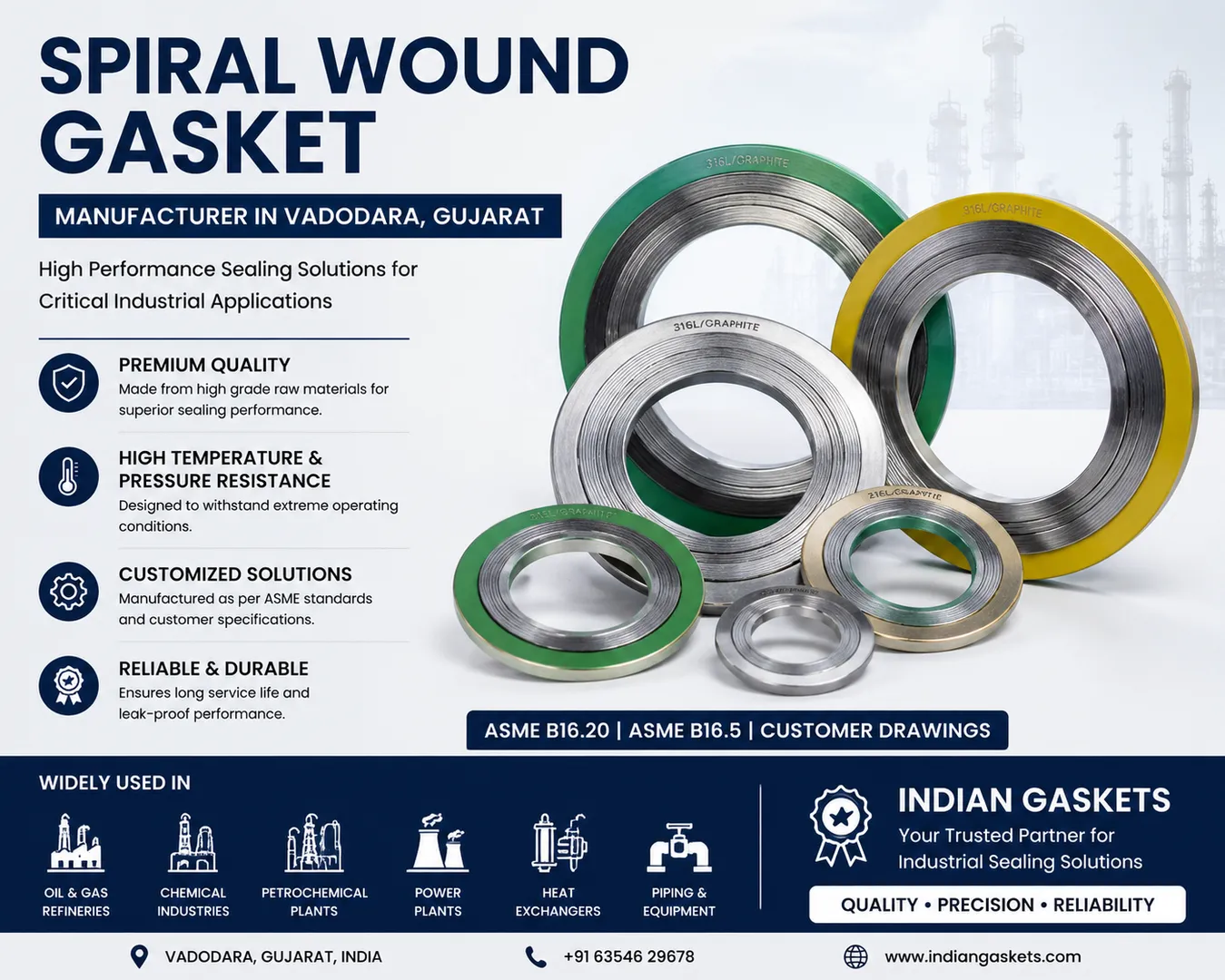 Spiral Wound Gasket Manufacturer in Vadodara Gujarat