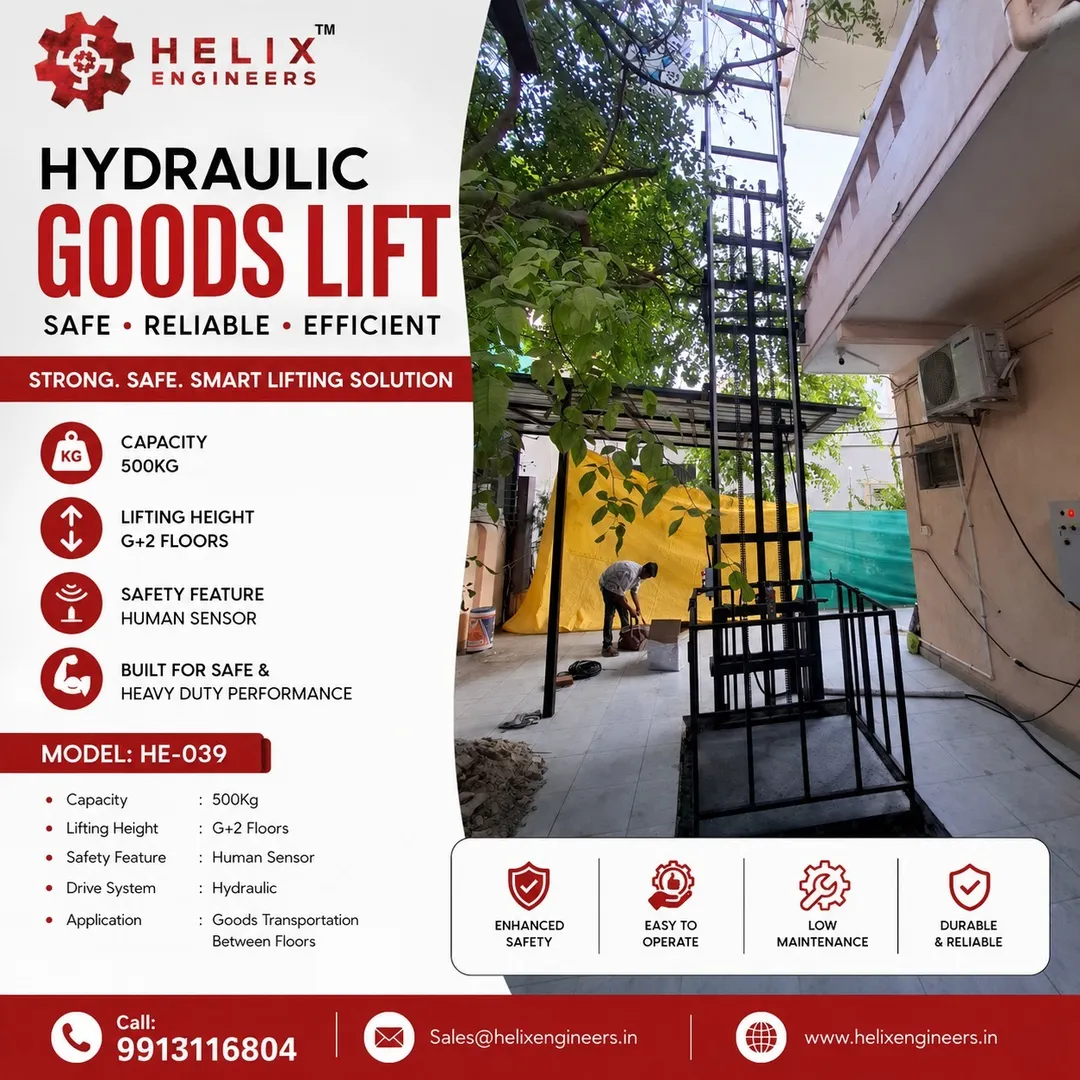500 Kg Hydraulic Goods Lift Supplier in Pithampur