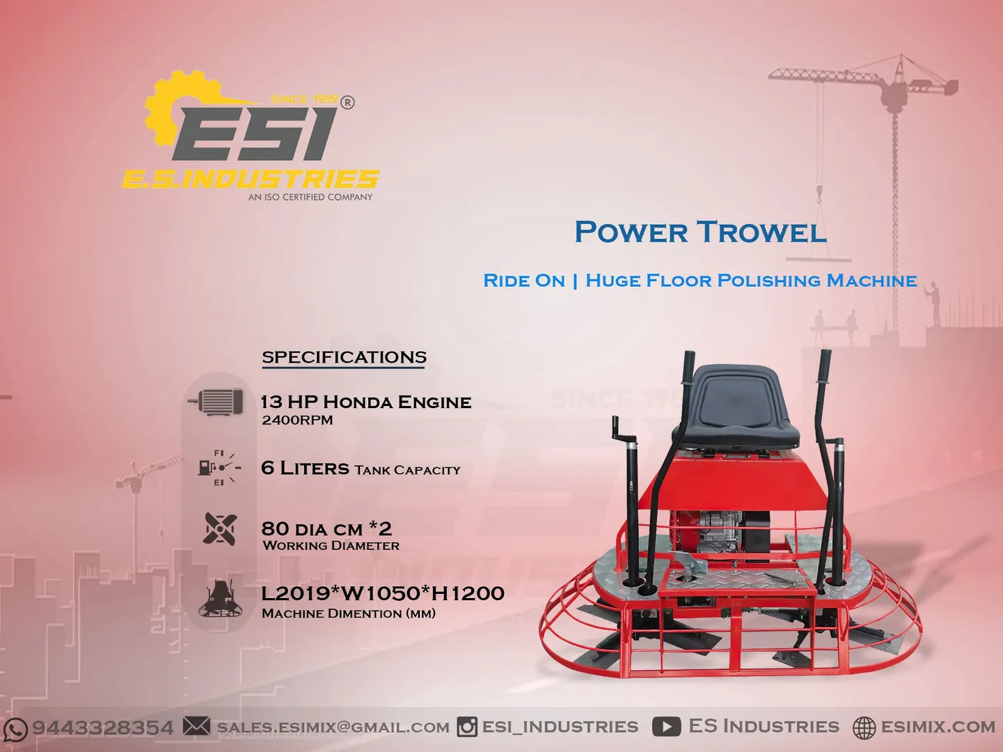 POWER TROWEL RIDE ON / HUGE FLOOR POLISHING MACHINE IN TIRUPPUR