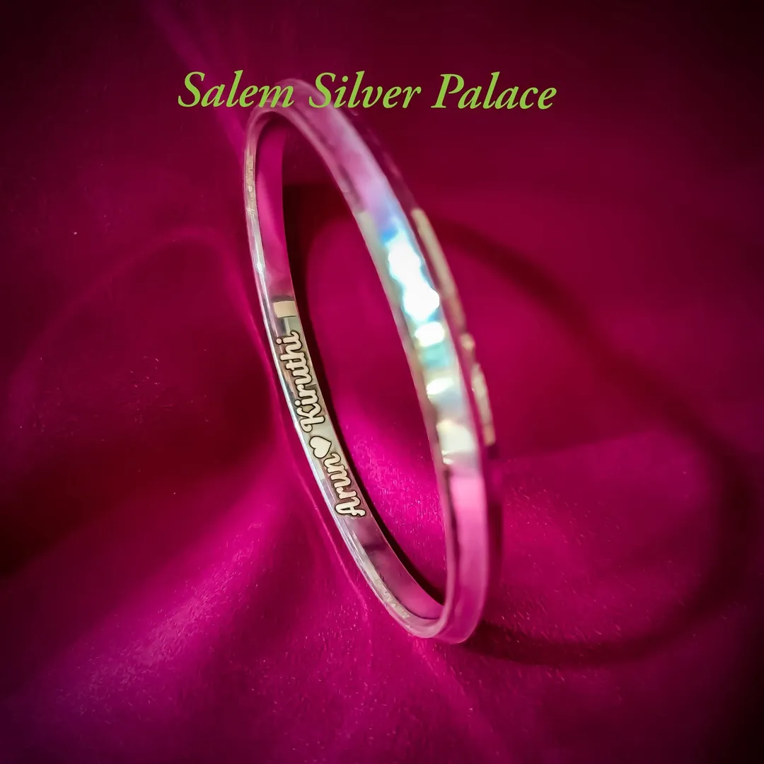 Silver Kada For Men
With name Laser Impressions
Special Customised Order
Salem Silver Palace is t...