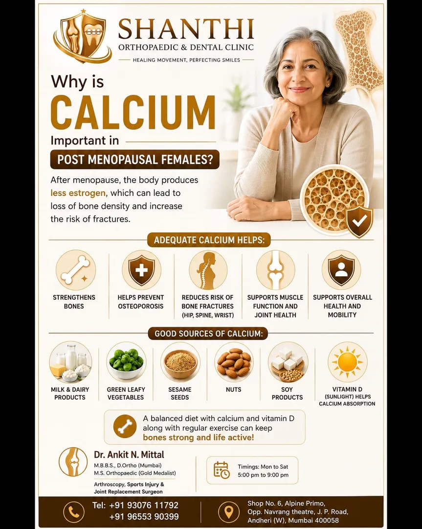 Why is calcium important for post menopausal femlaes.?