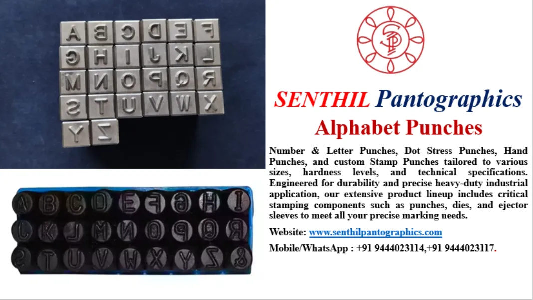 Alphabet Punches in Senthil Pantographics(Ambattur)