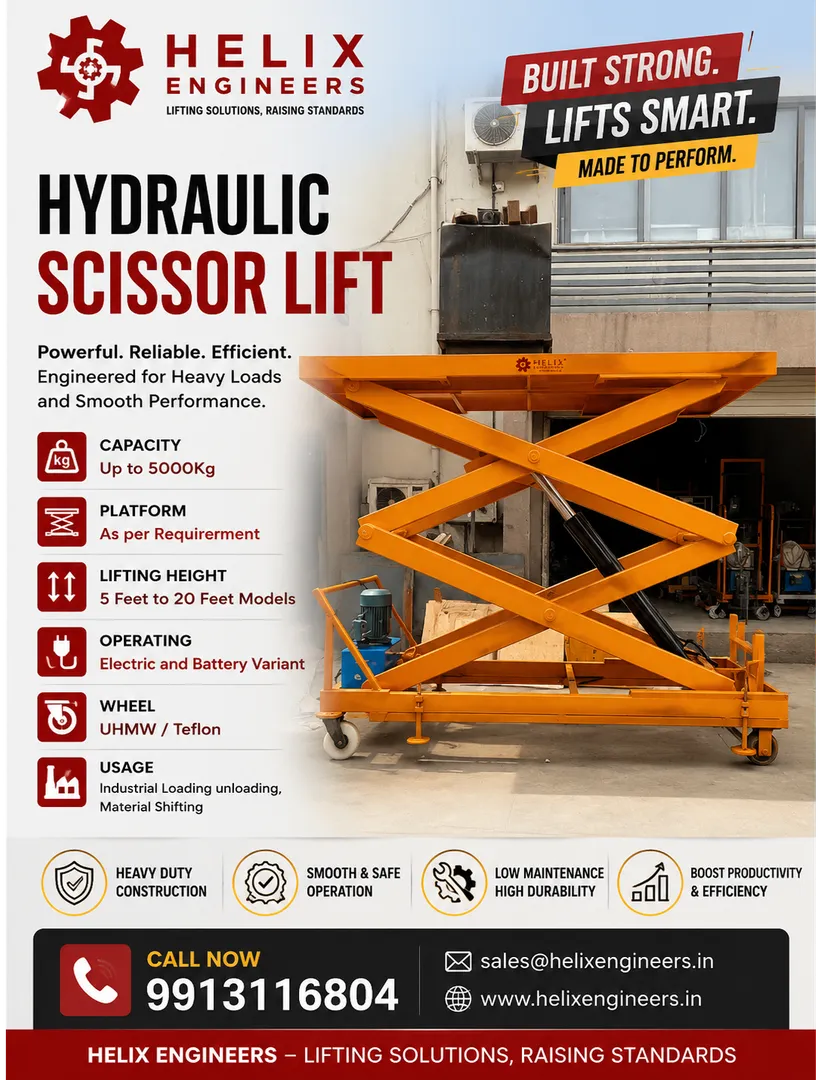 Electric Scissor Lift Table Manufacturer & Supplier in India – Helix Engineers