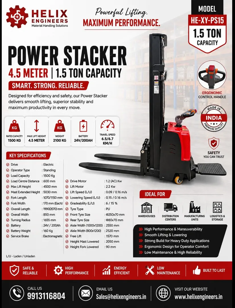 Power Stacker Manufacturer & Supplier – Helix Engineers