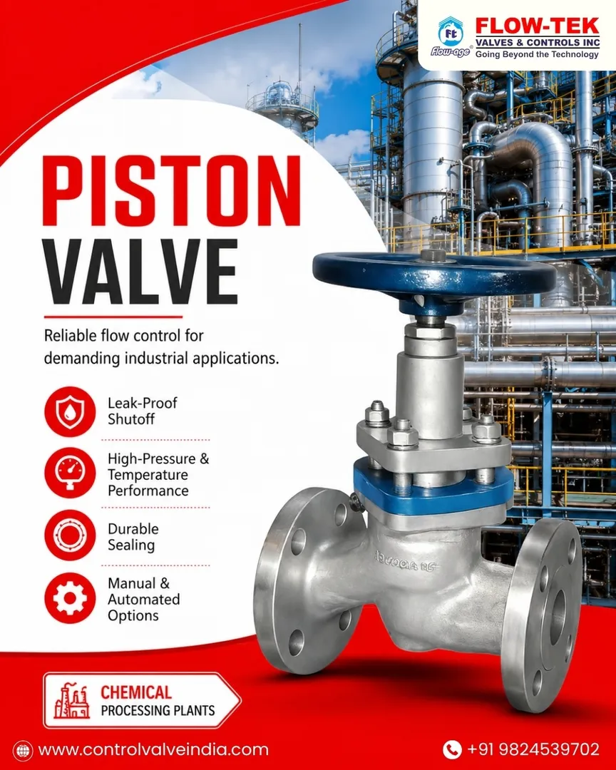 Piston Valve Manufacturer in Ahmedabad | Flow-Tek Valves & Controls Inc.