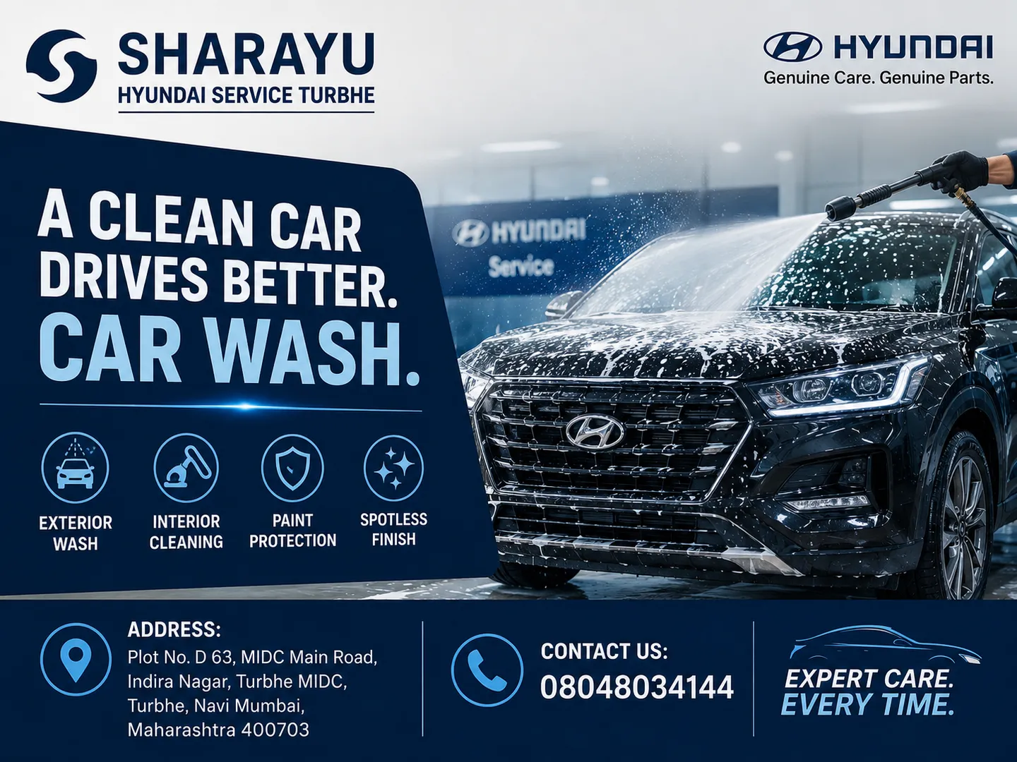 Premium Hyundai Car Wash in Turbhe, Navi Mumbai | Sharayu Hyundai Service